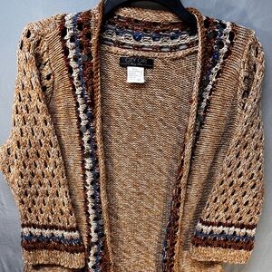 City Girl - Open Front Knit Cardigan Sweater 3/4 Length Sleeve - Women’s Size M